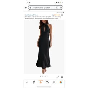 Satin Cutout Halterneck Dress